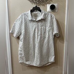 St. John's Bay Men's Short-Sleeve Button-Down Anchor Print Shirt Size XL